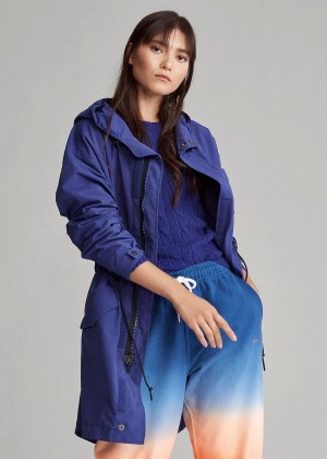 Kurtki Ralph Lauren Water-Repellent Windbreaker Damskie Królewski Niebieski Niebieskie | FYXX6810