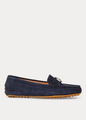 Loafersy Ralph Lauren Barnsbury Suede Loafer Damskie Granatowe | SFYV2856