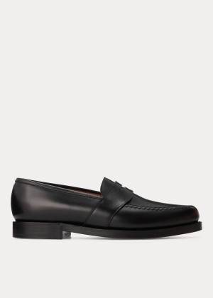 Loafersy Ralph Lauren Braygan Calfskin Penny Loafer Męskie Czarne | PESG3327