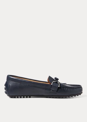 Loafersy Ralph Lauren Briley Leather Loafer Damskie Granatowe | LNGD7047