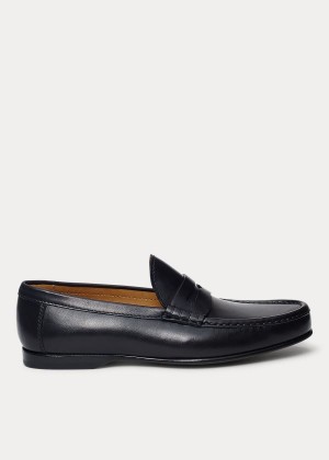 Loafersy Ralph Lauren Chalmers Calfskin Penny Loafer Męskie Czarne | JKDH6156