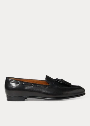 Loafersy Ralph Lauren Quillis Calfskin Loafer Damskie Czarne | TVDD3556