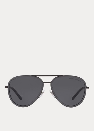 Okulary Przeciwsłoneczne Ralph Lauren Automotive Pilot Sunglasses Męskie Czarne | OBLC2343