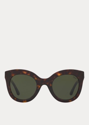 Okulary Przeciwsłoneczne Ralph Lauren Butterfly Sunglasses Damskie Ciemny Zielone Panterka | HAYW4522