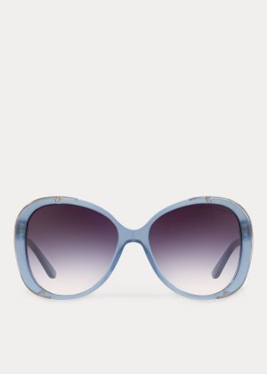 Okulary Przeciwsłoneczne Ralph Lauren Butterfly Sunglasses Damskie Niebieskie | OWOJ9484