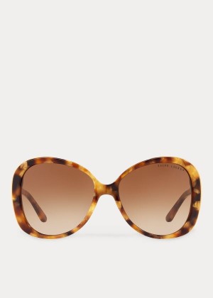 Okulary Przeciwsłoneczne Ralph Lauren Butterfly Sunglasses Damskie Zielone Złote | VWVF8711