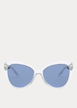 Okulary Przeciwsłoneczne Ralph Lauren Chain Butterfly Sunglasses Damskie Niebieskie Białe | KUNY7321