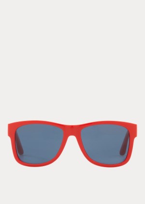 Okulary Przeciwsłoneczne Ralph Lauren Color-Blocked Sunglasses Męskie Czerwone | UDBB6772