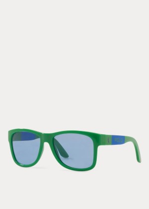 Okulary Przeciwsłoneczne Ralph Lauren Color-Blocked Sunglasses Męskie Głęboka Zielone | RPKK0591