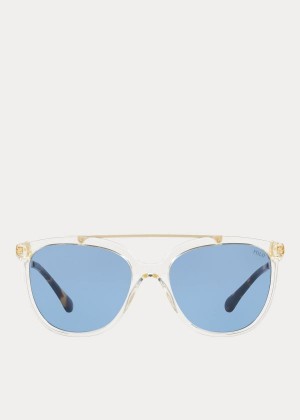 Okulary Przeciwsłoneczne Ralph Lauren Metal-Frame Square Sunglasses Damskie Szare | RWVQ1683