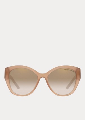 Okulary Przeciwsłoneczne Ralph Lauren Mirrored Butterfly Sunglasses Damskie Khaki | WINT8639