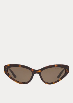 Okulary Przeciwsłoneczne Ralph Lauren Modern Cat-Eye Sunglasses Damskie Ciemny Zielone Panterka | XJYB6154