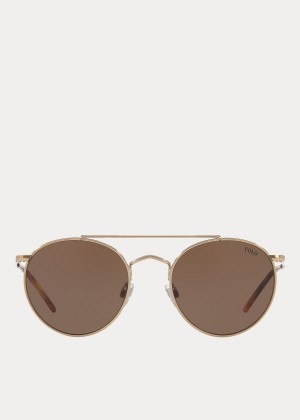 Okulary Przeciwsłoneczne Ralph Lauren Prince Street Sunglasses Męskie Złote | PUTI5093