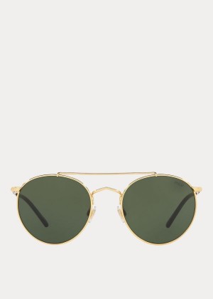 Okulary Przeciwsłoneczne Ralph Lauren Wimbledon Panto Sunglasses Damskie Złote | BCNB2207