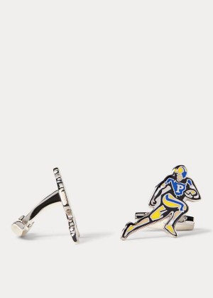 Others Ralph Lauren Football Player Cuff Links Męskie Żółte Brązowe Białe | DIPY0730