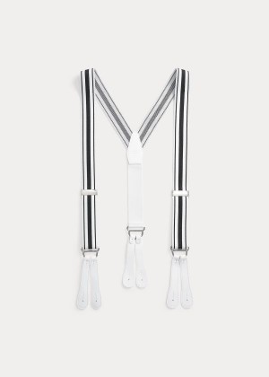 Paski Ralph Lauren Calfskin-Trimmed Suspenders Damskie Białe | BFFN5382