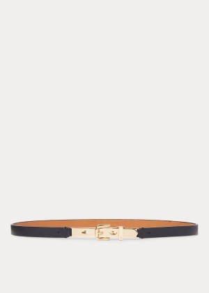 Paski Ralph Lauren Calfskin Letter-Opener Belt Damskie Granatowe | WEFX9318