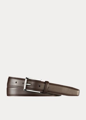 Paski Ralph Lauren End-Bar-Buckle Belt Męskie Ciemny Brązowe | SGZQ4097