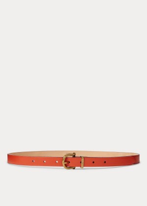 Paski Ralph Lauren Leather Stirrup Belt Damskie Pomarańczowe | VTJX4608