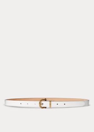 Paski Ralph Lauren Leather Stirrup Belt Damskie Białe | ZHAG7706