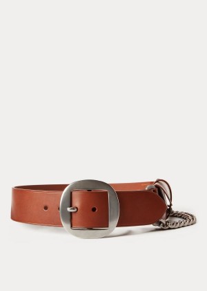 Paski Ralph Lauren Pouch-Chain Leather Belt Damskie Złote | QNYI4129