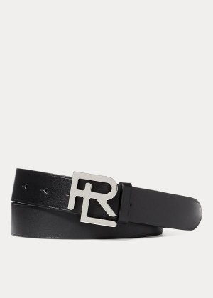 Paski Ralph Lauren RL Vachetta Leather Belt Męskie Czarne | PWCB5182