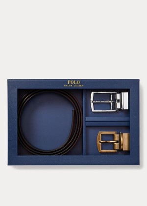 Paski Ralph Lauren Reversible-Belt Set Męskie Brązowe Czarne | RTHR6045