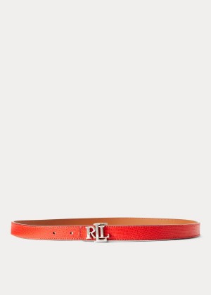 Paski Ralph Lauren Reversible Leather Belt Damskie Czerwone Brązowe | WIFE1681