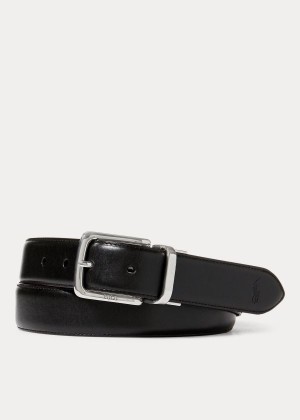 Paski Ralph Lauren Reversible Vachetta Dress Belt Męskie Czarne Ciemny Brązowe | AULY2421