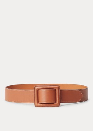 Paski Ralph Lauren Trench-Buckle Calfskin Belt Damskie Złote | ZBNT0929