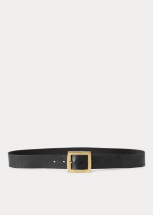 Paski Ralph Lauren Vachetta Leather Belt Damskie Czarne | FVYV1718