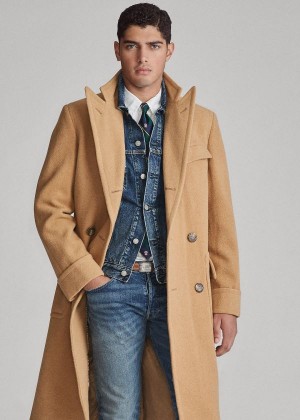 Płaszcze Ralph Lauren Camel Hair Polo Coat Męskie Brązowe | WTOM1123