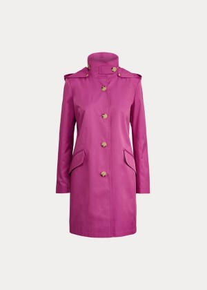 Płaszcze Ralph Lauren Cotton-Blend Hooded Coat Damskie Fioletowe | TTCK2810