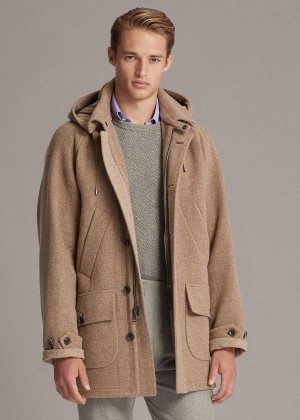 Płaszcze Ralph Lauren Jenson Merino Wool Stable Coat Męskie Brązowe | VNJI6605