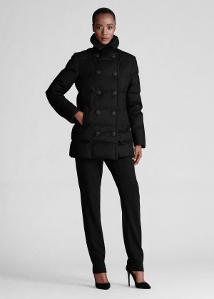 Płaszcze Ralph Lauren Nigel Virgin Wool Down Coat Damskie Czarne | ARNT8231