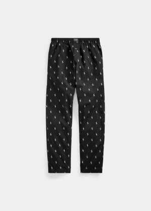 Piżama Ralph Lauren Allover Pony Pajama Pant Męskie Czarne | QKRX0304