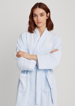 Piżama Ralph Lauren Cotton Terry Cloth Robe Damskie Niebieskie | HGHM6576