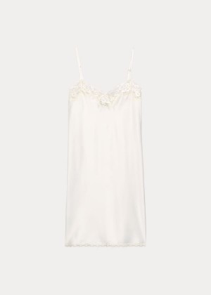 Piżama Ralph Lauren Lace-Trimmed Chemise Damskie Kremowe | YLUD8458