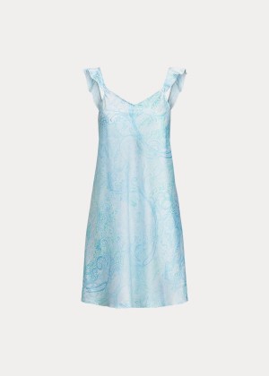 Piżama Ralph Lauren Paisley-Print Satin Chemise Damskie Mięta | EJYG6919