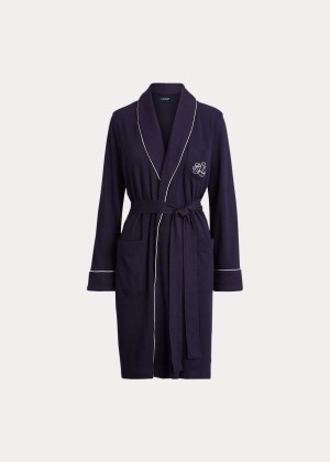 Piżama Ralph Lauren Short Shawl-Collar Robe Damskie Granatowe | KXYT8370