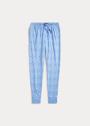 Piżama Ralph Lauren Signature Pony Jogger Męskie Niebieskie Białe | FQKK3478