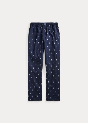 Piżama Ralph Lauren Signature Pony Pajama Pant Męskie Granatowe Kremowe | WTRY7711