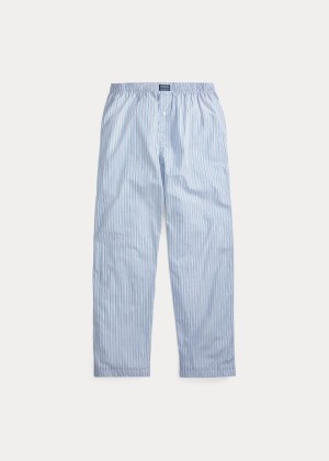 Piżama Ralph Lauren Striped Cotton Pajama Pant Męskie Niebieskie | DPIW0159