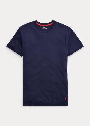 Piżama Ralph Lauren Supreme Comfort Crewneck Tee Męskie Granatowe | FIMU2929