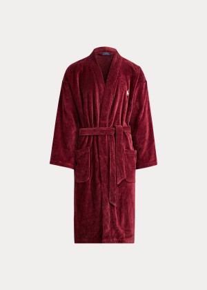 Piżama Ralph Lauren Terry Kimono Robe Męskie Bordowe | CTRG5773