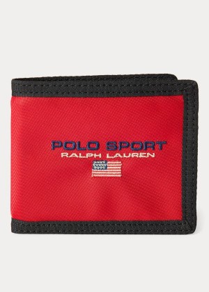 Portfele Ralph Lauren Nylon Polo Sport Billfold Męskie Czerwone | TPJI0582