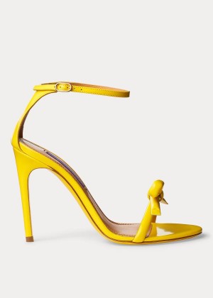 Sandały Ralph Lauren Jennefer Bow Patent Sandal Damskie Żółte | VXYG9110