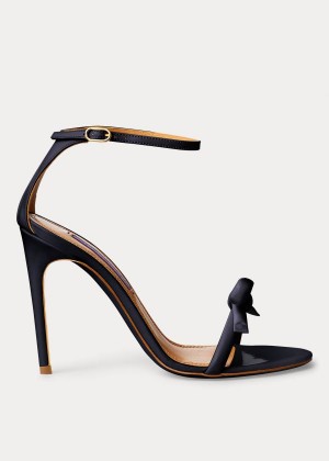 Sandały Ralph Lauren Jennefer Bow Patent Sandal Damskie Granatowe | IHYE4286