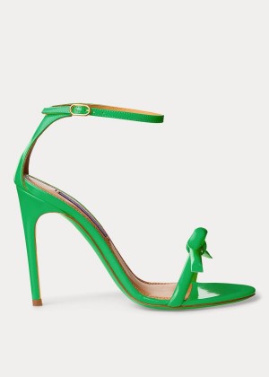 Sandały Ralph Lauren Jennefer Bow Patent Sandal Damskie Zielone | JWHS4655