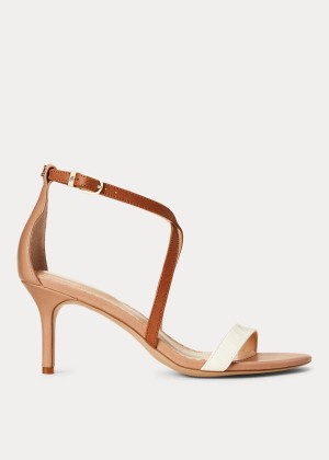 Sandały Ralph Lauren Leaton Colorblock Sandal Damskie Khaki | HEEH1302